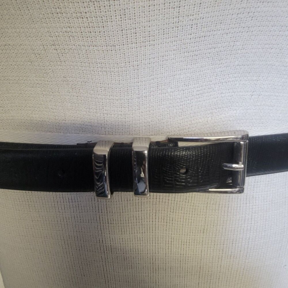 Fatto a mano in‎ Italia Genuine Italian Black Leather 1-1/4" Wide Belt 42/105